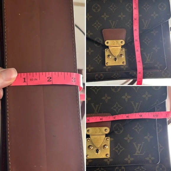 Louis Vuitton Monceau 28 Brown Monogram Crossbody Purse Gold Hardware Vintage - Picture 14 of 17